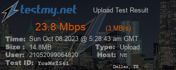 Speed Test Result