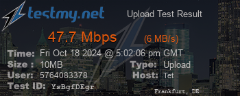 Speed Test Result