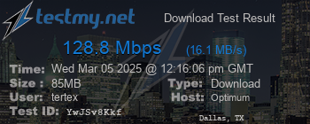 Speed Test Result