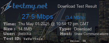 Speed Test Result