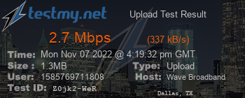 Speed Test Result