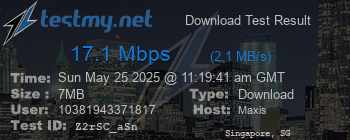 Speed Test Result