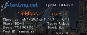 Speed Test Result