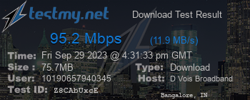 Speed Test Result