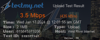 Speed Test Result