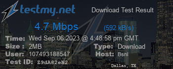 Speed Test Result