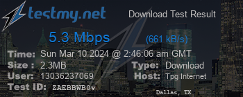 Speed Test Result