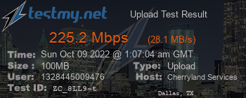 Speed Test Result