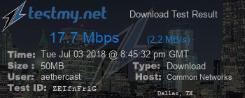 Speed Test Result