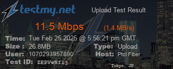 Speed Test Result