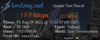 Speed Test Result