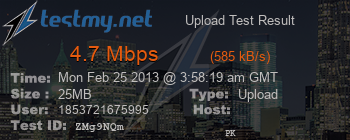 Speed Test Result