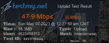 Speed Test Result