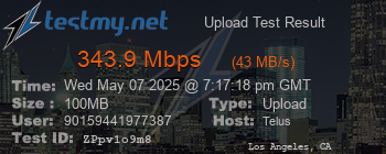 Speed Test Result