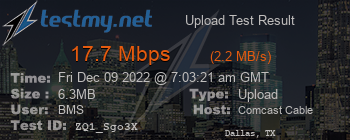 Speed Test Result