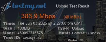 Speed Test Result