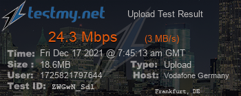 Speed Test Result