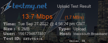 Speed Test Result