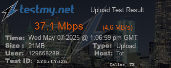 Speed Test Result
