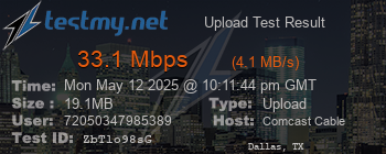Speed Test Result