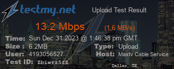 Speed Test Result