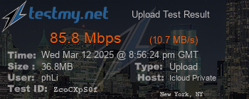 Speed Test Result