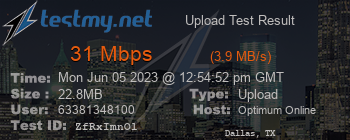 Speed Test Result