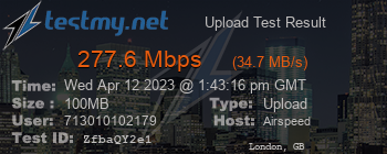 Speed Test Result