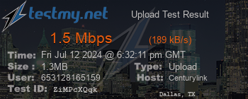 Speed Test Result