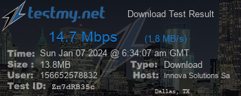 Speed Test Result