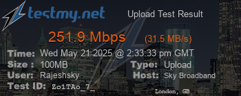 Speed Test Result