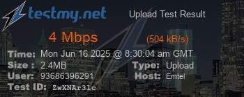 Speed Test Result