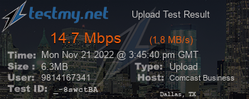 Speed Test Result