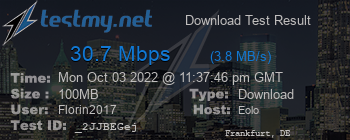 Speed Test Result