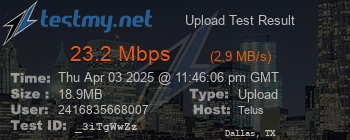 Speed Test Result