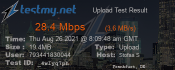 Speed Test Result