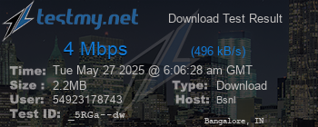 Speed Test Result