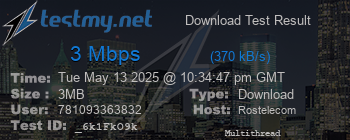 Speed Test Result