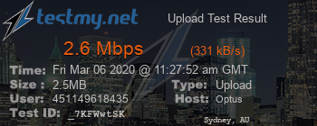 Speed Test Result