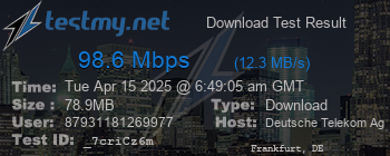 Speed Test Result