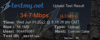 Speed Test Result