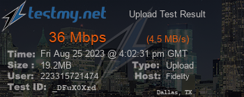 Speed Test Result