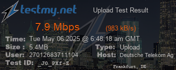 Speed Test Result