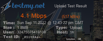 Speed Test Result