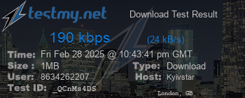 Speed Test Result