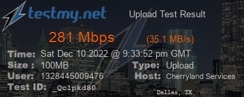 Speed Test Result