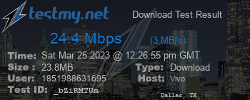 Speed Test Result