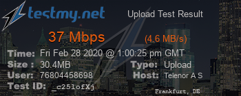 Speed Test Result