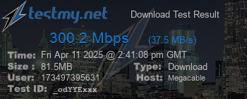Speed Test Result