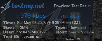 Speed Test Result